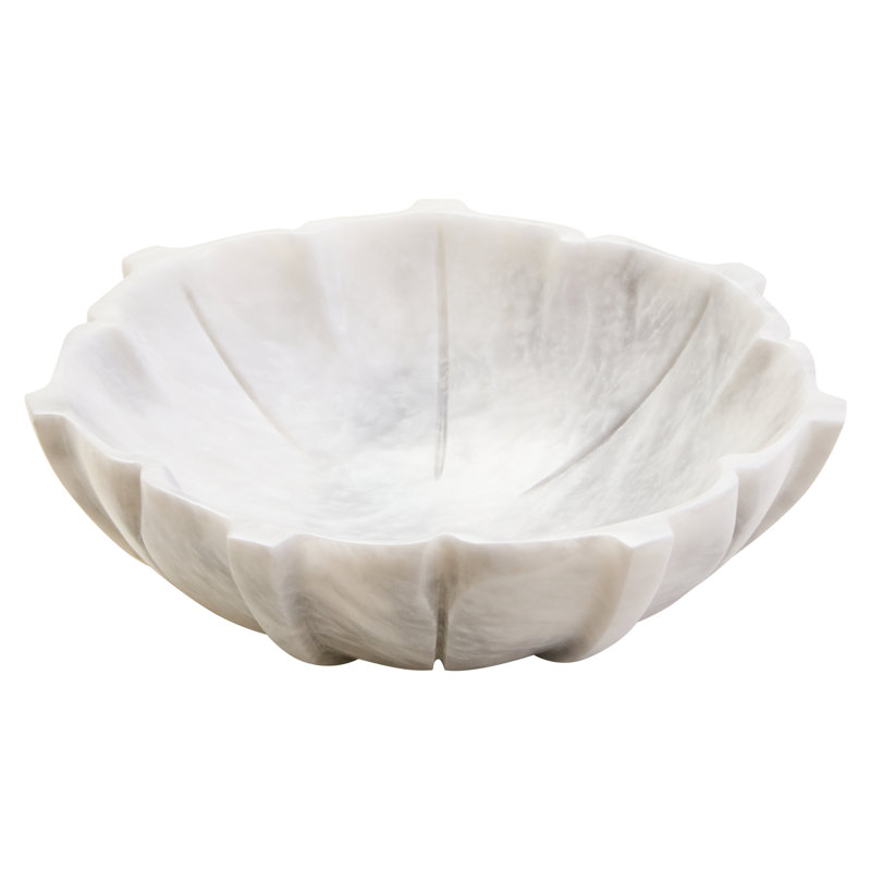 Zoro Marble Decorative Bowl, 7.5cm H x 25cm W x 25cm D