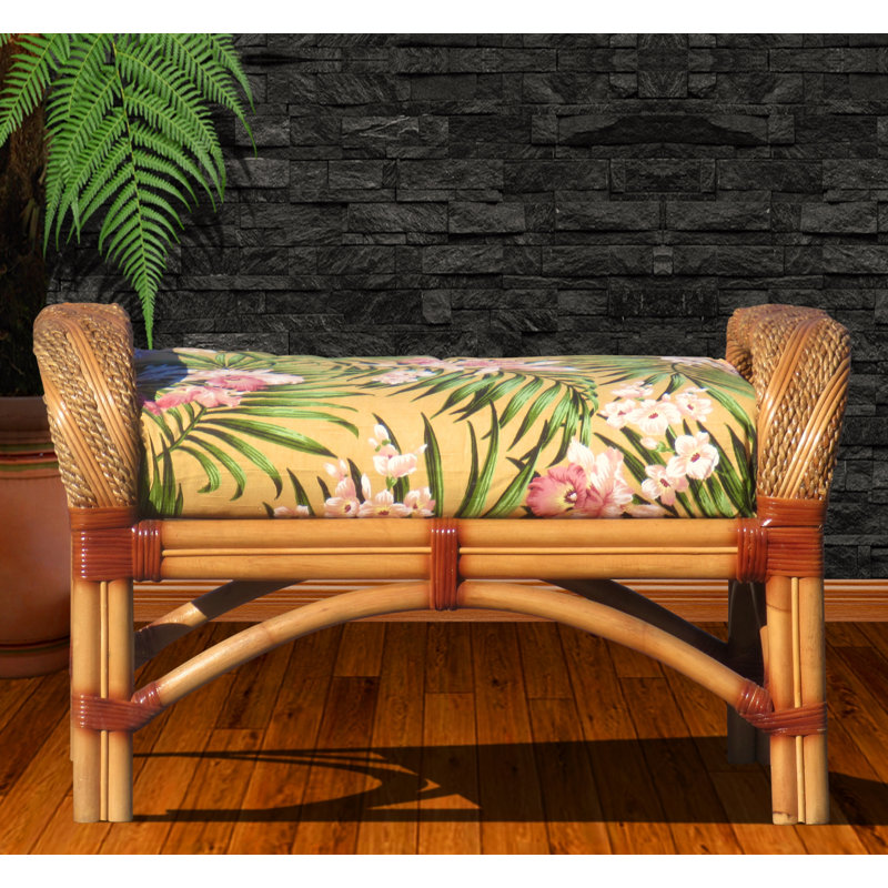 Abha Upholstered Ottoman, Baja Lemon