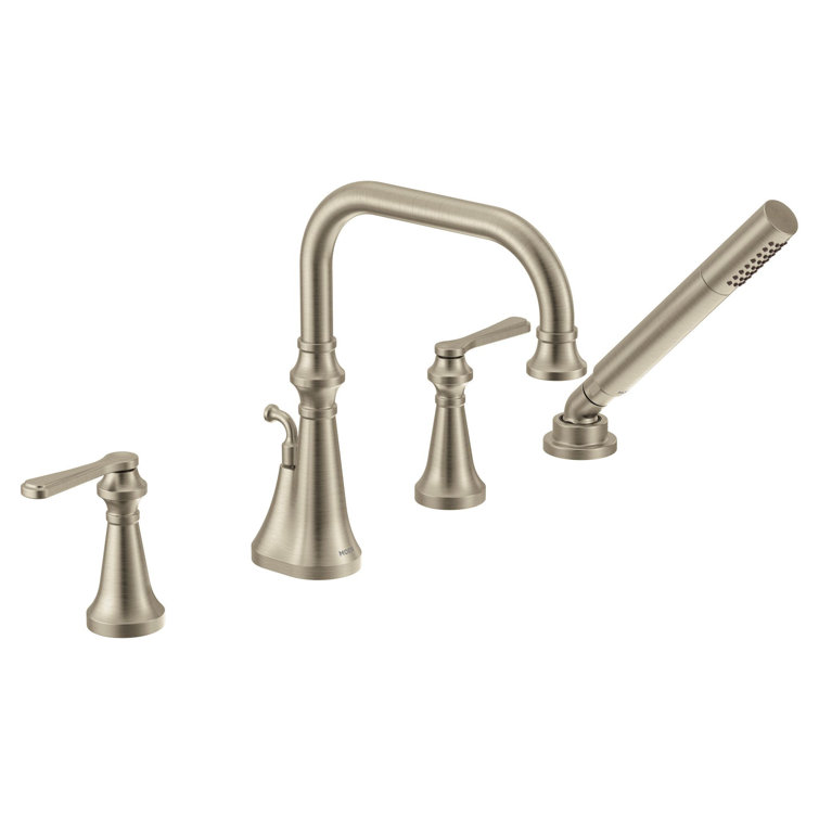 Colinet Double Handle Deck Mounted Roman Tub Faucet Trim with Handshower