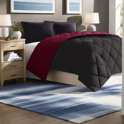 Ensemble de literie réversible hypoallergénique, édredon en microfibre et taies décoratives pour très grand lit / très grand lit californien