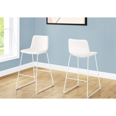 Standing Office Chair In White Leather Look, Ergonomic For Sustained Work Sessions Modern Desk Look And Robust Metal Construction