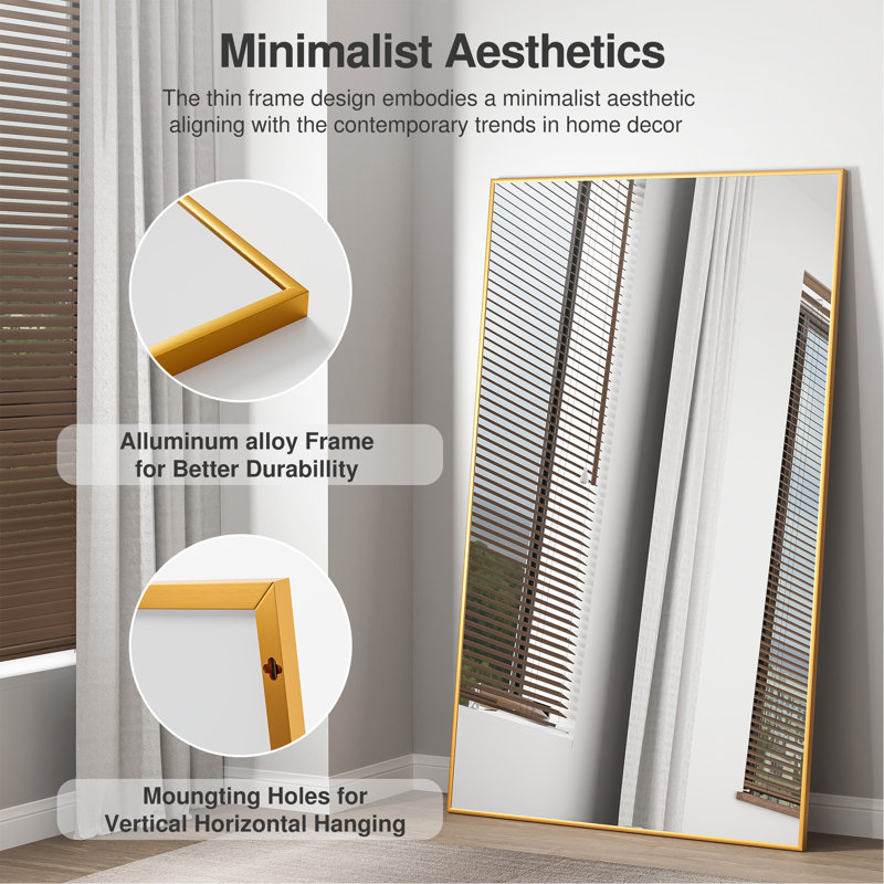 Sophisticated Rectangular Mirror With Durable Alloy Frame For Home Decoration