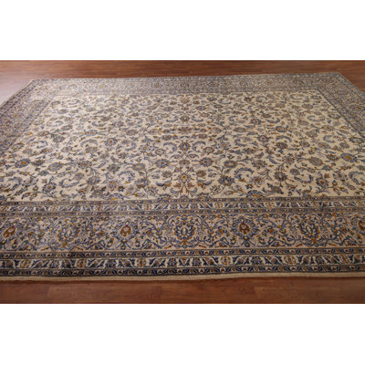 Ivory Floral Wool   Area Rug 10x13