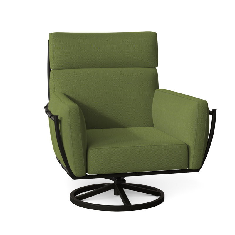 Chaise berçante pivotante en aluminium Majorca, Welt, Forêt de lin