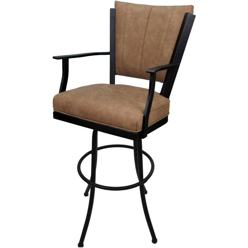 Tabouret pivotant en métal Mayka, Noir