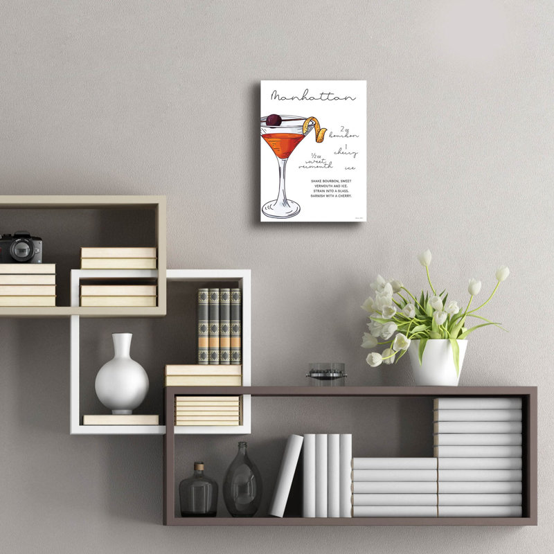  «Manhattan Recipe» par Susan Ball, art mural en verre acrylique, 12 po x 16 po