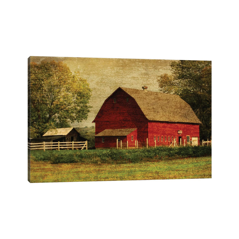 Red Barn - Wrapped Canvas Print, 30.48cm H x 20.32cm W x 1.91cm D