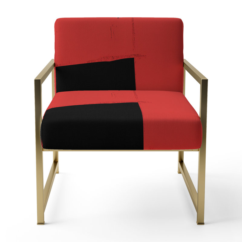 Walt - Upholstered Modern Accent Arm Chair, Gold