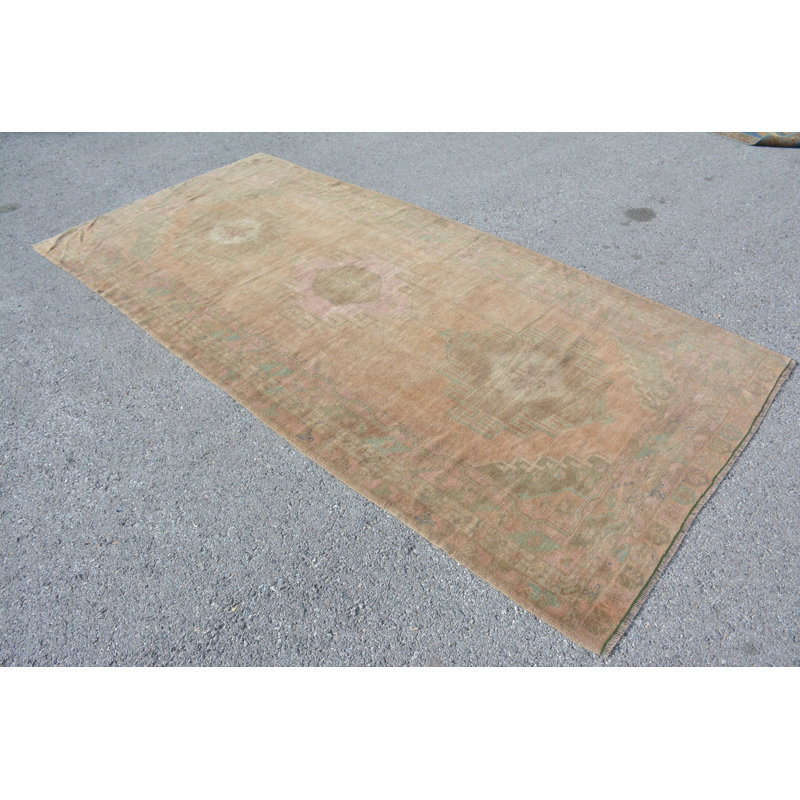 Grands tapis 4,6 x 9,8 pi, tapis orientaux, tapis turc, tapis orange, tapis rétro, tapis de sol