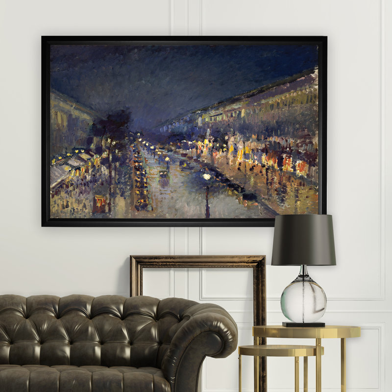 « the boulevard montmart on canvasre », reproduction de peinture à l’huile sur toile encadrée sur toile tendue