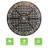 48" Round Patio Dining Table for 6 Person Cast Aluminum Patio Splicing  Table with Umbrella Hole,Bronze（Excluding Chairs）-1465406000