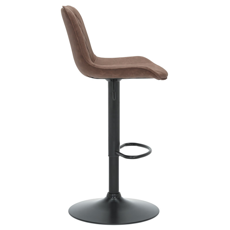 Swivel Upholstered Bar Stool, Brown