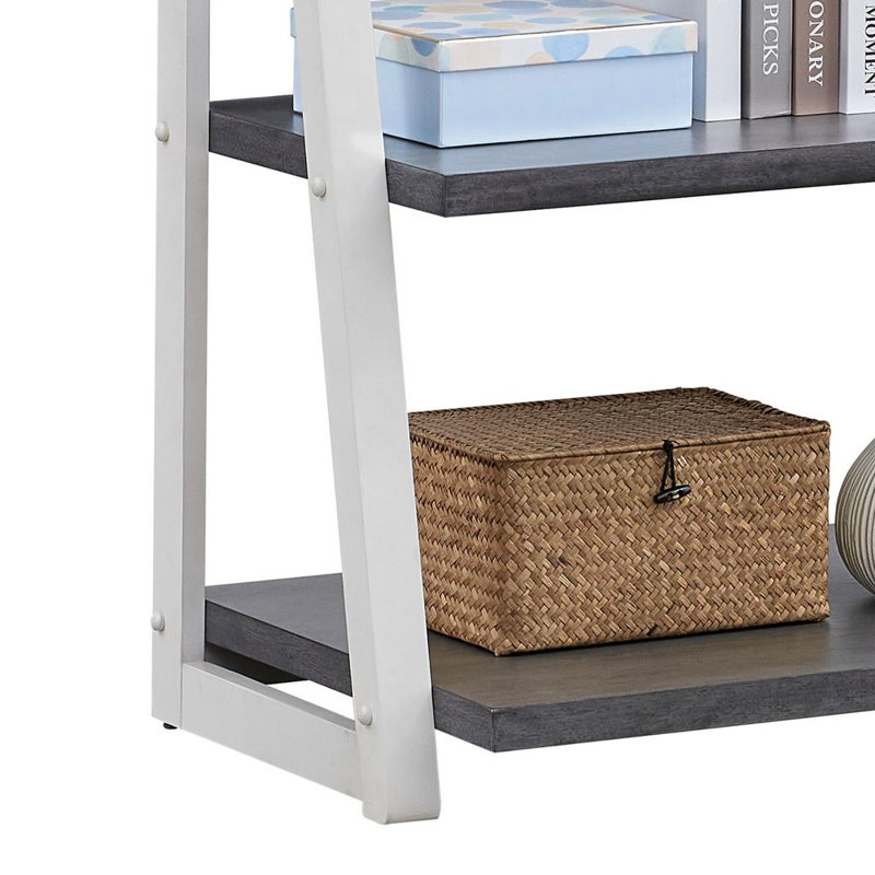 5-tier Ladder Bookcase, White;Gray