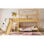 Lit simple superposé en forme de maison avec glissade, lit de jeu avec escalier de rangement, deux méthodes de placement, conception silencieuse-216335251-216335250