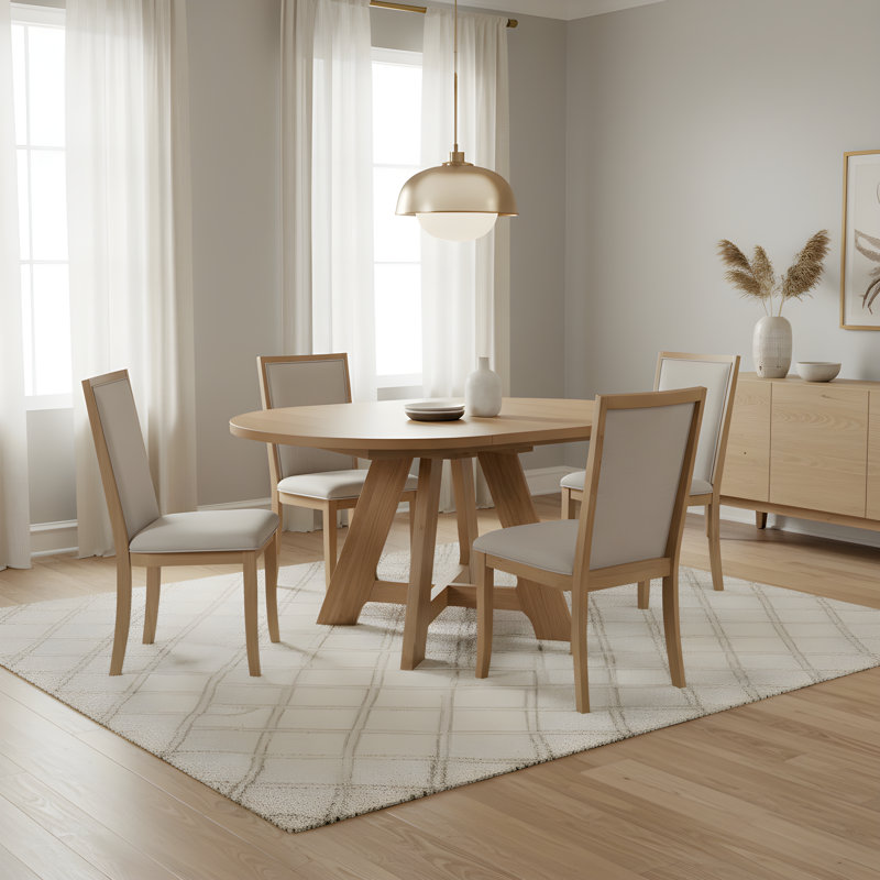 Ensemble de table de salle à manger extensible 4 personnes, Naturel
