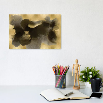 Black On Gold I by Hannah Carlson - Wrapped Canvas Painting