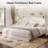 Bed Frame with 51” Tall Headboard, LED Reading Lights, USB Ports, and Rustic Wood Finish-889230906-892505382