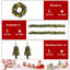 Ensemble de Noël 5 pièces avec lumières DEL, couronne, guirlandes et arbres d'entrée