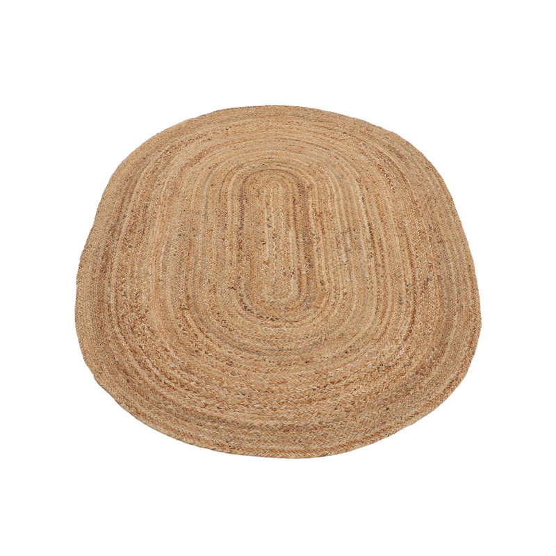 Runner Handgefertigter Teppich Aus Jute In Beige Hand Braided 80cm X 600cm Area Rug, Beige, Oval 200 x 290 cm