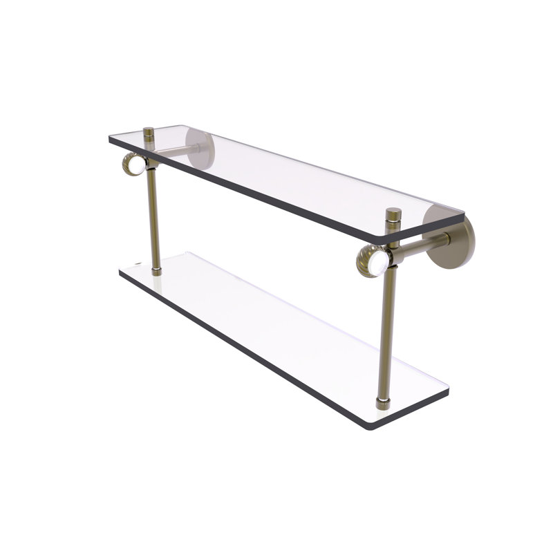 Margolis 2 Piece Accent Shelf, 9.2" H x 22" W x 5.6" D, Antique Brass