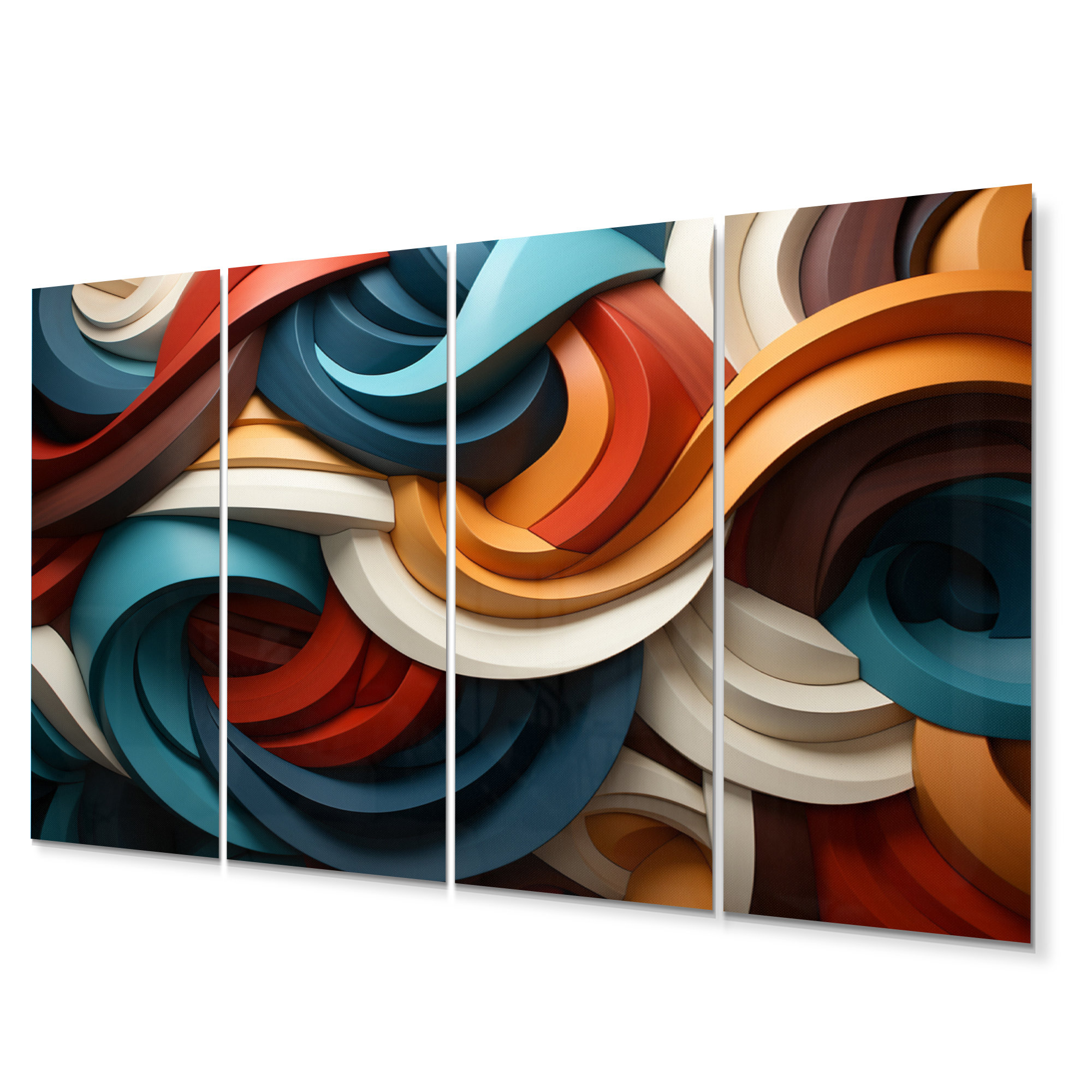 DesignArt Geometric Snake Serpentine Grace III Abstract Spirals Metal