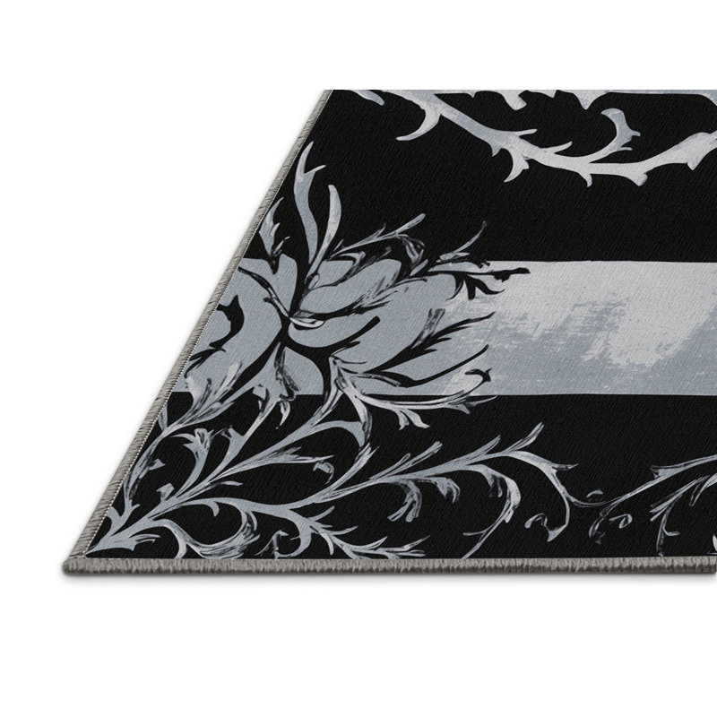 Tapis noir Dahlia, Rectangulaire 2 pi x 3 pi