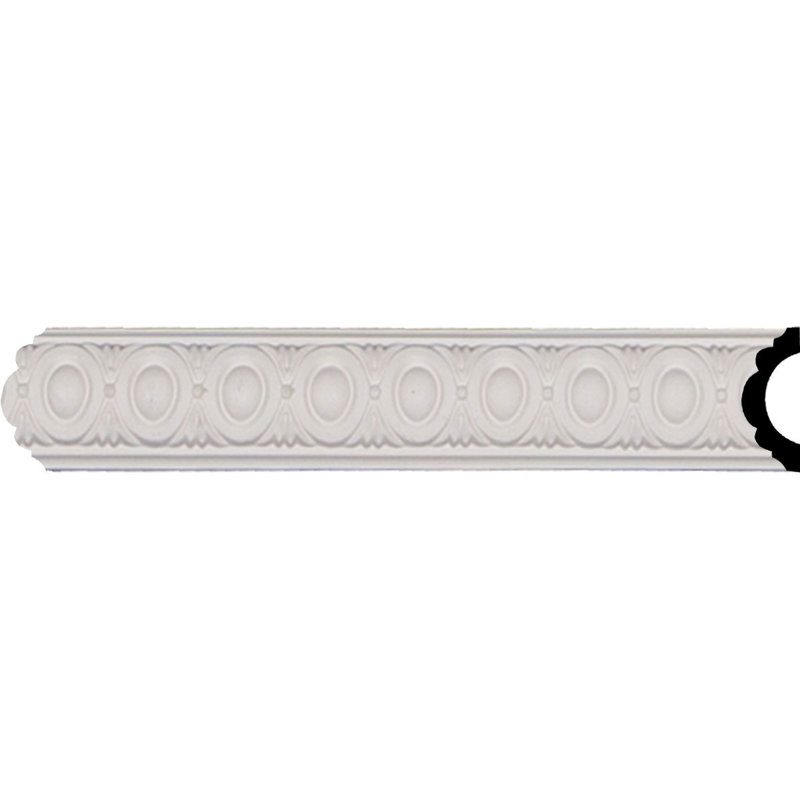 Moulure d'œuf et de fléchettes: H 1 3/4 po x P 3/4 po x L 94 1/2 po (répétition 1 1/8 po)
