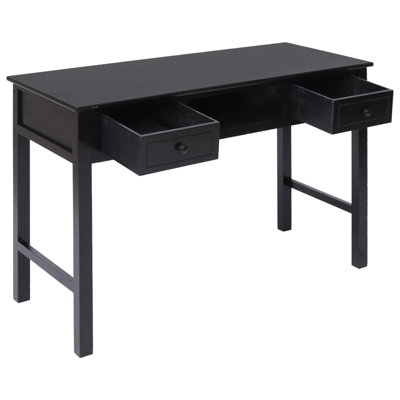 Bureau d'écriture rétro en bois de paulownia noir