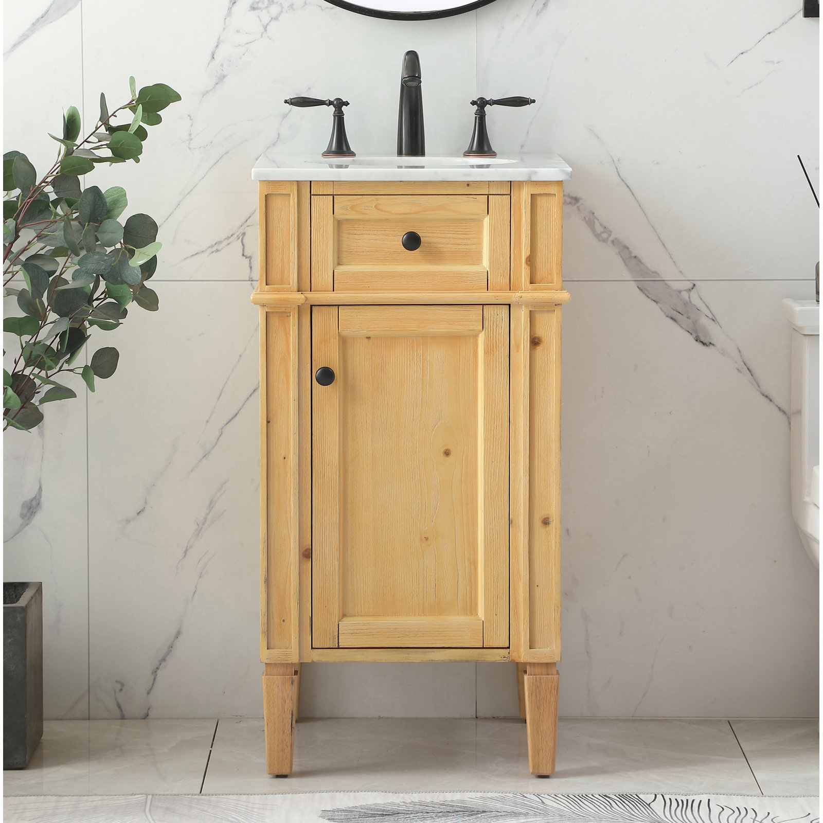 Rivers 18'' Single Bathroom Vanity, Natural Wood