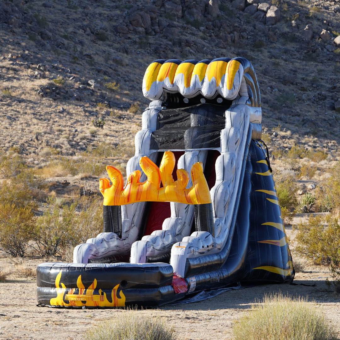 JumpOrange 19 FT Flame Commercial Grade Water Slide with Pool (with Blower) JumpOrange