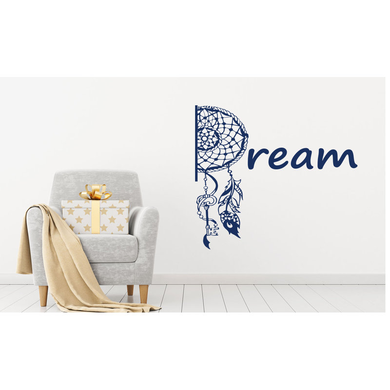 Décalcomanie murale mehndi rêve catcher, Bleu marine