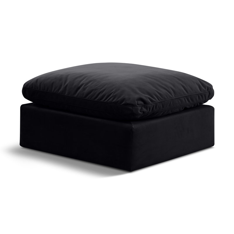 Itala Upholstered Modular Ottoman, Black Velvet