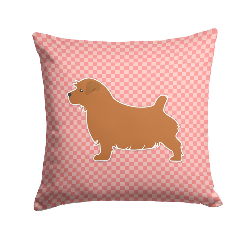 Coussin intérieur/extérieur Norfolk Terrier, H 14 po x l 14 po x P 3 po, Rose