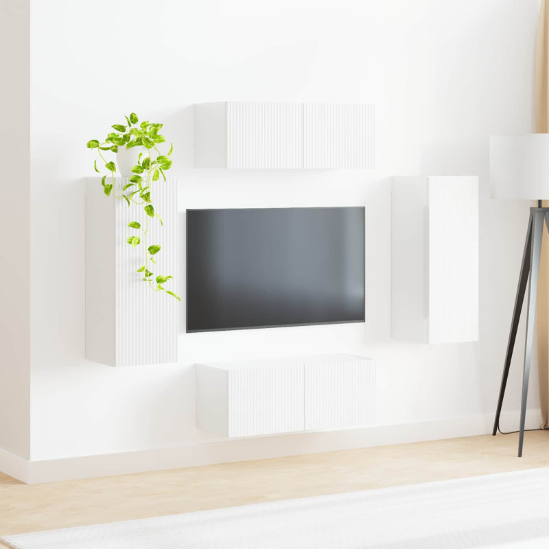 Unfinished Entertainment Centre for TVs up to 77", High Gloss White