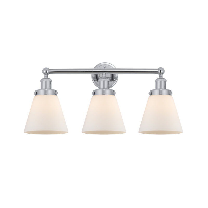Annamary 3 - Light Dimmable Vanity Light, Matte White, Polished Chrome