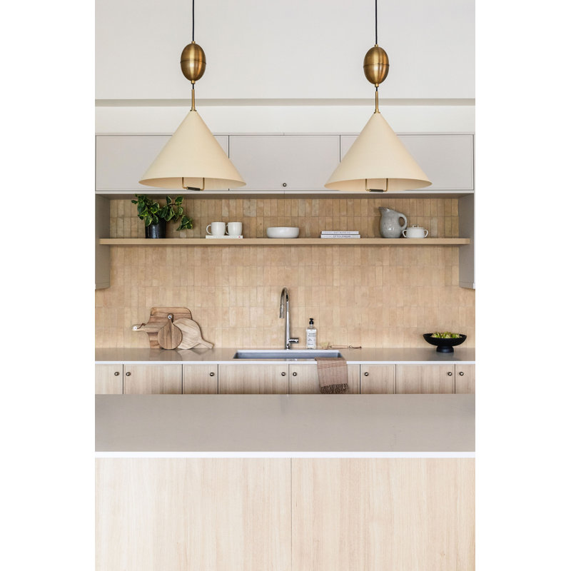 Fontana 1 Light Pendant, Patina Brass/Slate Blue