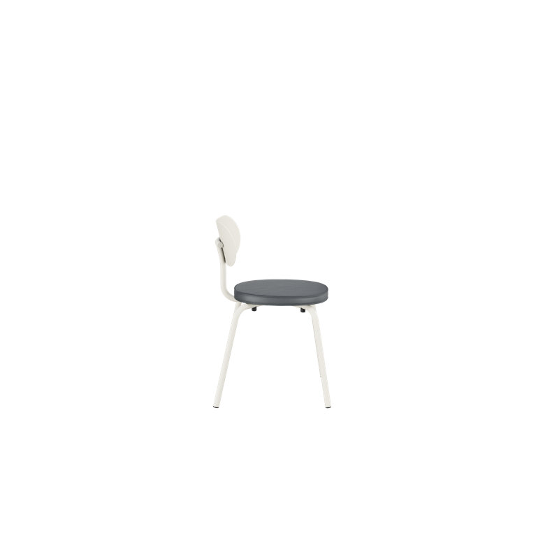 Chaise d'appoint en métal Khylia, Siège gris / base blanc pur