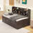Wooden Captain Bed With Built-In Bookshelves,Three Storage Drawers And Trundle-1933227935-1933227925