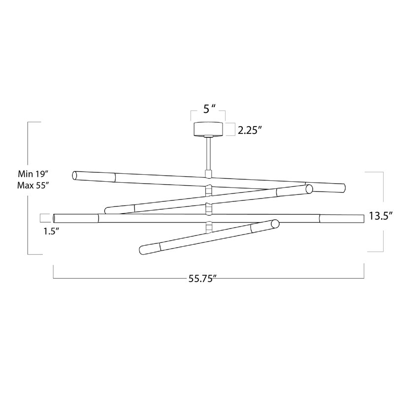 Wick Chandelier, Natural Brass