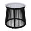 Table d'appoint carrée 15,1 po avec tissage en corde et verre trempé moderne pour l'extérieur