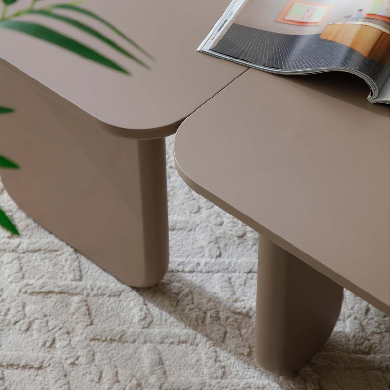 Table basse moderne en forme de L de 35,43 pouces pour canapé-lit, salon, appartement et bureau, Kaki