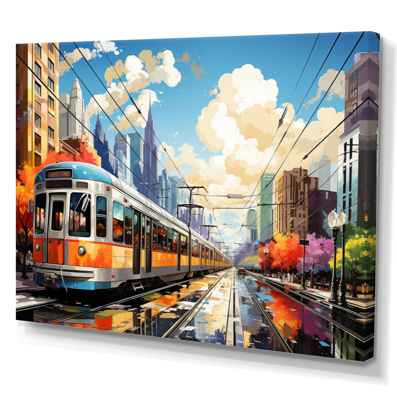 «City Cleveland Popart», reproduction sur toile, H 24 po x l 32 po, Toile tendue