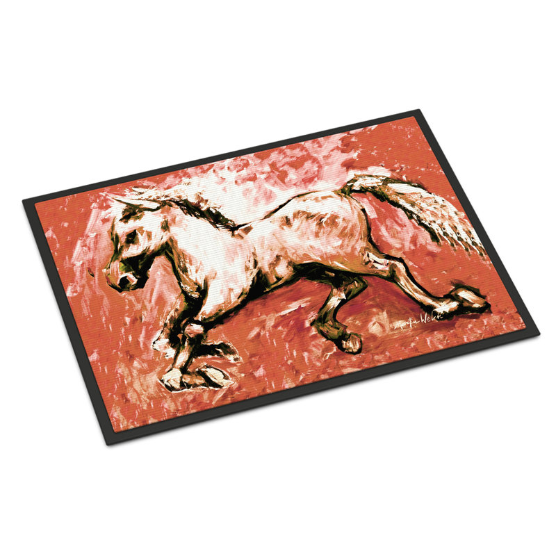 Tapis de porte d’intérieur anti-dérapant cheval, Rectangle 2 pi x 3 pi