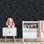 Décoration murale auto-adhésive amovible en brique noire tombant de papier contact amovible pour armoires de cuisine de chambre à coucher 24 po x 118 po-129517874