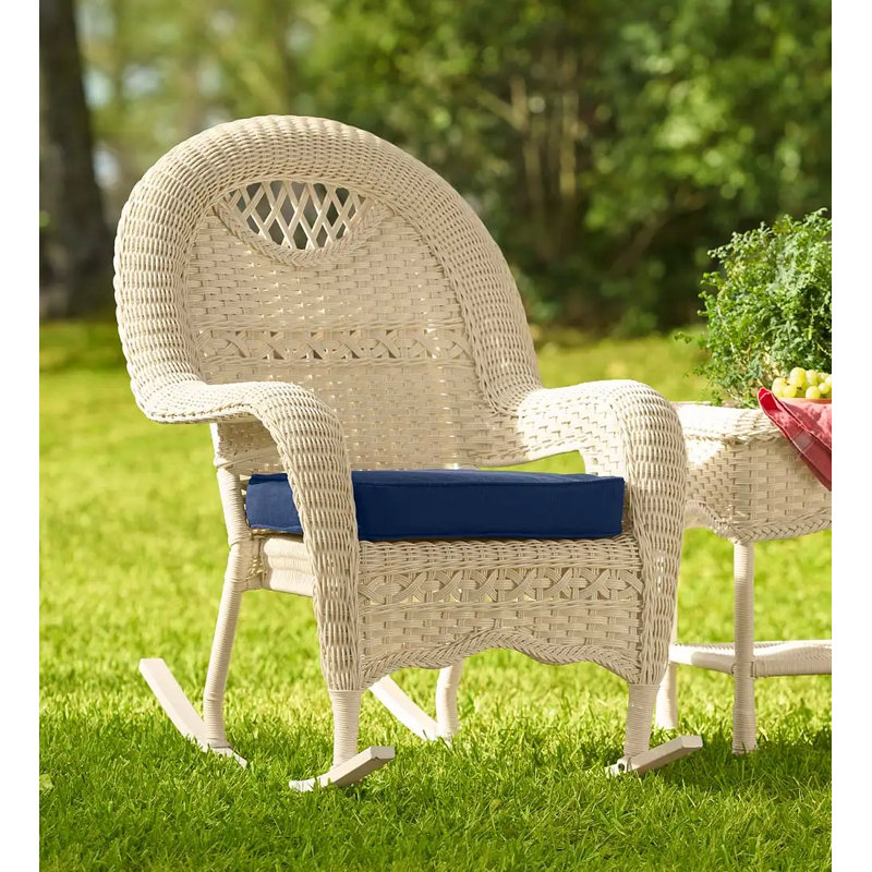 Chaise berçante en osier Prospect Hill, Blanc nuage