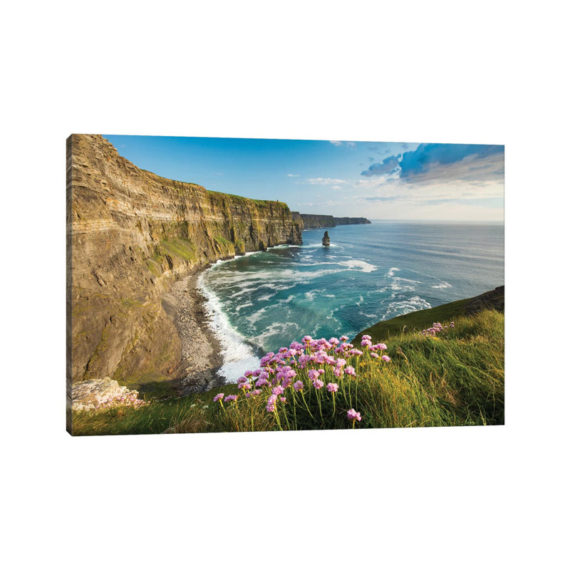 Thrift On The Cliffs Of Moher II by Gareth McCormack - Print on Canvas, Wrapped Canvas, 152.5 cm H x 101.5 cm W x 3.175 cm D