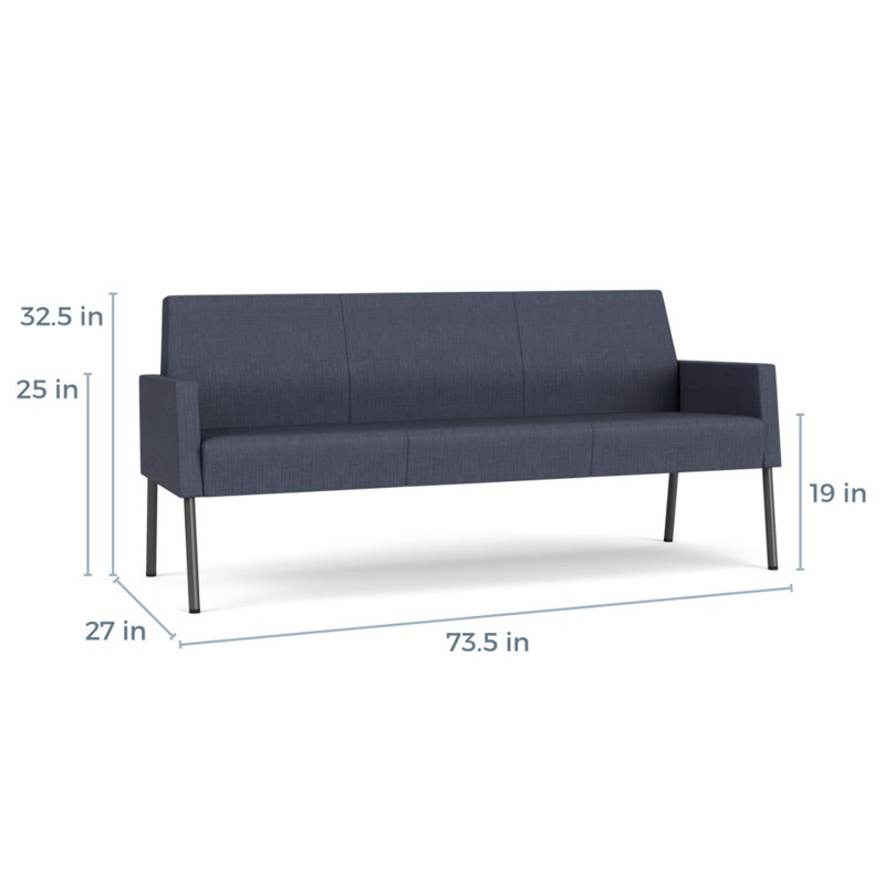 Canapé de réception Mystic, Acier gris anthracite, Plot Line bleu marine