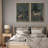 Animals In Woodland Forest Nursery Decor Tapestry - Framed Canvas Bedroom Wall Art 2 Pieces Print-98249570-98249572