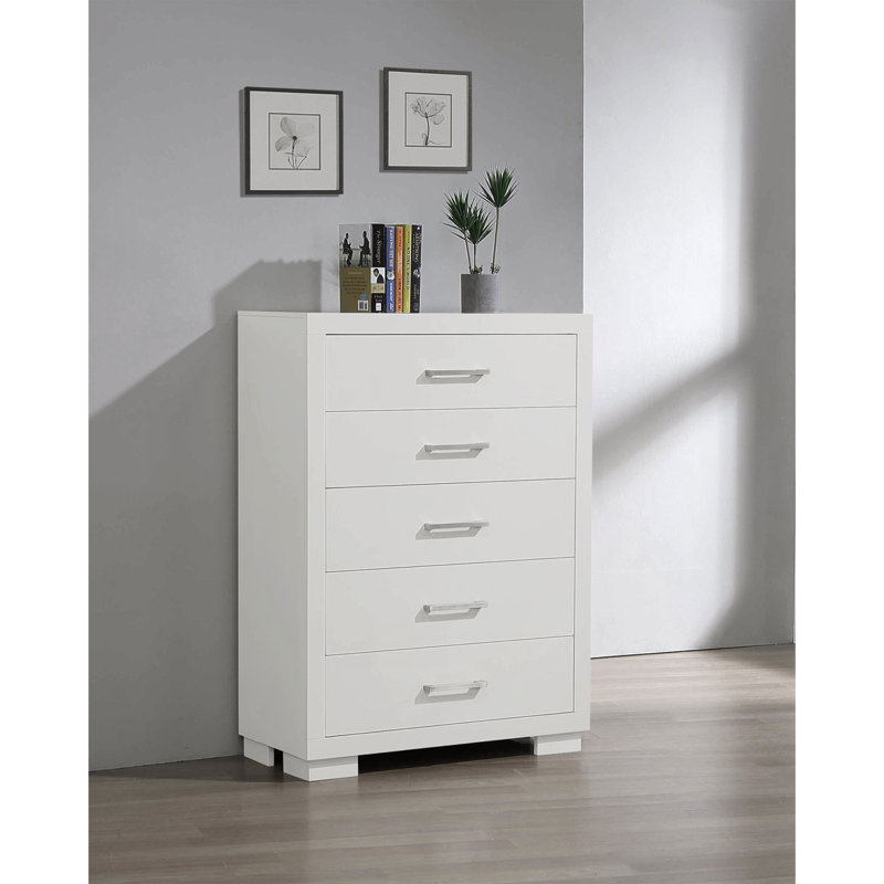 Commode de chambre 5 tiroirs Polk, White