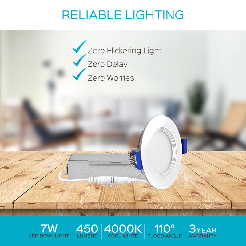 3'' Dimmable Air-Tight IC Rated LED Canless Recessed Lighting Kit